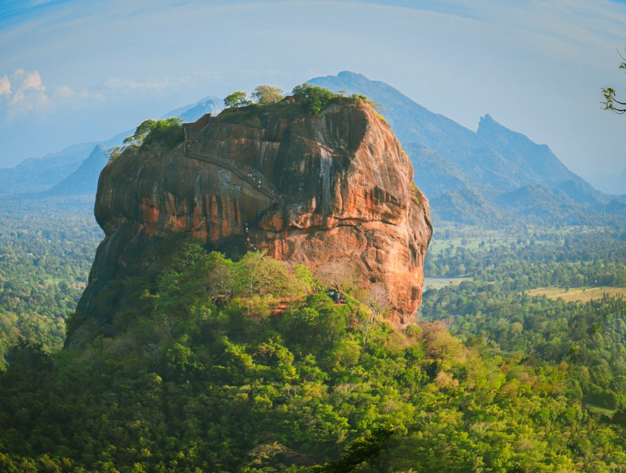 Sigiriya Rock seen across open country in Sri Lanka's Cultural Triangle